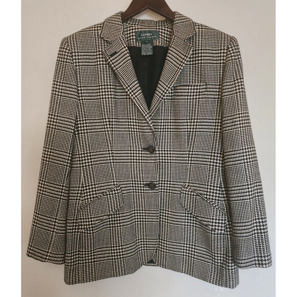 Lauren Ralph Lauren WMN 12 Herringbone Blazer Jacket Wool, Cashmere & Silk Blend - Picture 7 of 13